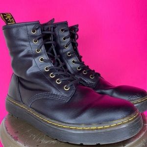 DR. MARTENS ZAVALA BLACK LEATHER LACE UP BOOT SIZE 10 43